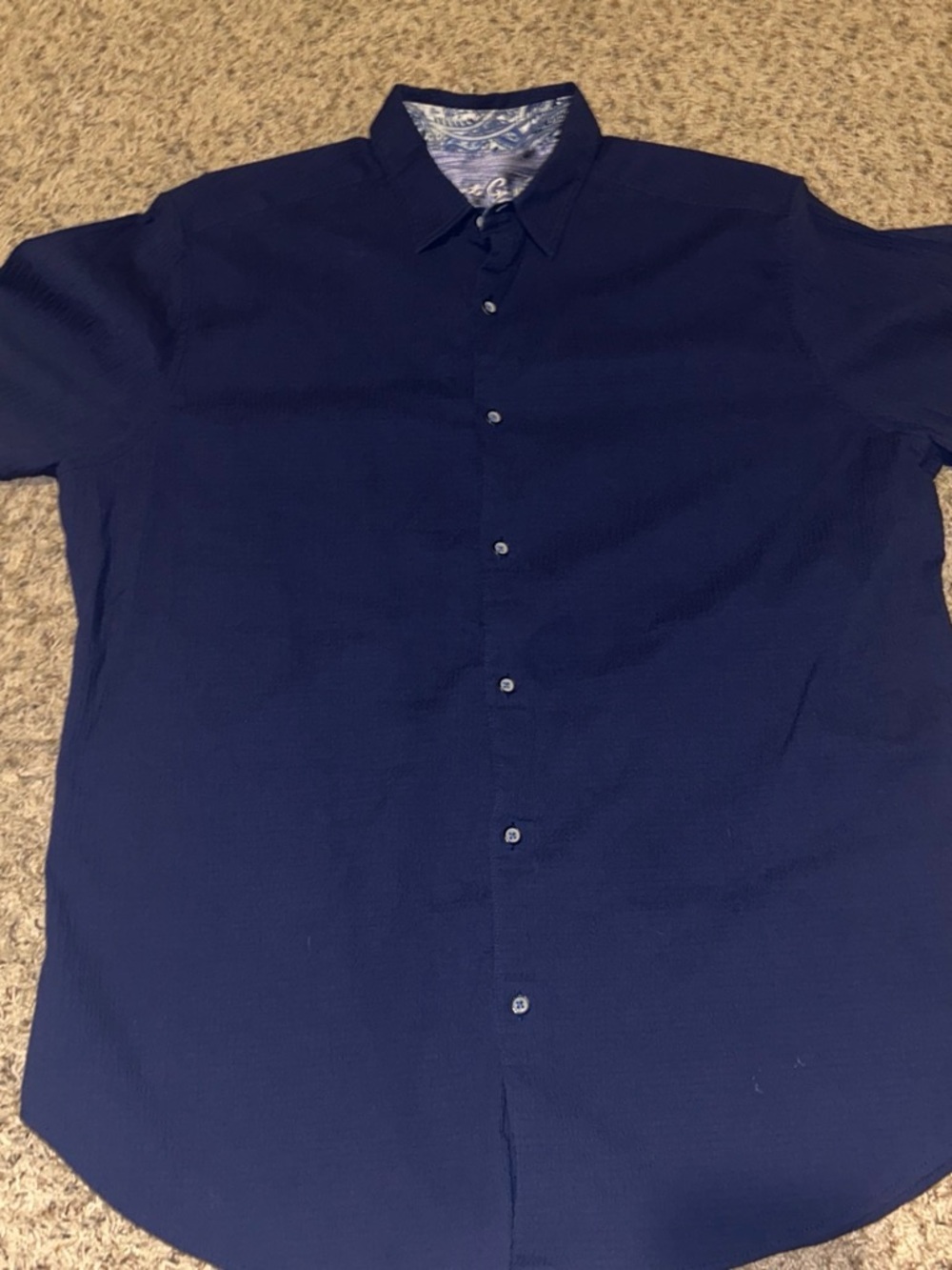 Robert Graham Navy Solid Button-Down Shirt